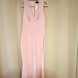 Light Pink Dress – V-Neck Elegant Formal Gown